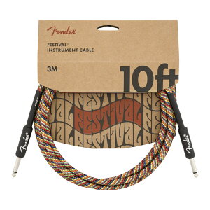 Fender tF_[ Festival Instrument Cable SS 10ft Pure Hemp Rainbow M^[P[u M^[V[h