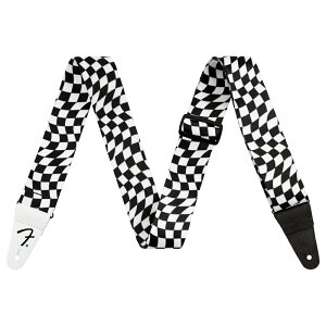 Fender tF_[ Wavy Checkerboard Polyester Strap Black White |GXe M^[Xgbv
