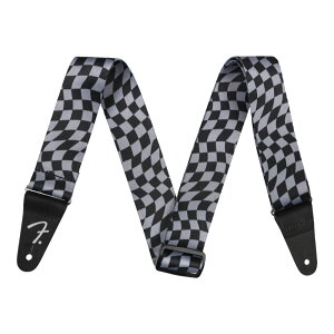 Fender tF_[ Wavy Checkerboard Polyester Strap Gray M^[Xgbv