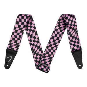 Fender tF_[ Wavy Checkerboard Polyester Strap Pink M^[Xgbv