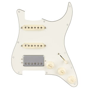 Fender �t�F���_�[ Pre-Wired Strat Pickguard Quadra Tap/Ultra Noiseless HSS Parchment 11 Hole PG �z���ς݃s�b�N�A�b�v�Z�b�g