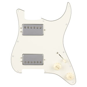 Fender �t�F���_�[ Pre-Wired Strat Pickguard Quadra Tap HH Parchment 11 Hole PG �z���ς݃s�b�N�A�b�v�Z�b�g