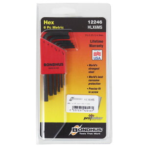 BONDHUS �{���_�X HLX6MS 12246 Hex End L-Wrenches Short �Z�pL-�����` �V���[�g 6�p�����` �~��