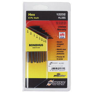 BONDHUS �{���_�X HLX8S 12232 Hex End L-Wrenches Short �Z�pL-�����` �V���[�g 6�p�����` �C���`