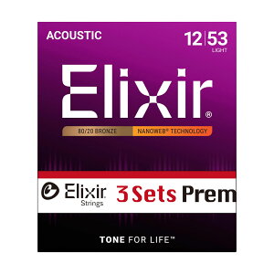 �y3�Z�b�g�p�b�N�z ELIXIR 16565 11052 BonusPack (2+1FREE) ACOUSTIC NANOWEB LIGHT 12-53 �A�R�[�X�e�B�b�N�M�^�[�� 3�Z�b�g�{�[�i�X�p�b�N