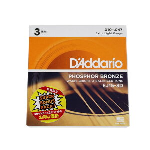 y3ZbgpbNz D'Addario EJ15-3DBP 11-47 Extra Light AR[XeBbNM^[ 3ZbgpbN GLXgCgQ[W tHXt@[uY