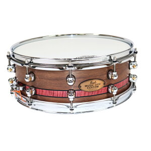 Pearl �p�[�� USA MUSIC CITY CUSTOM MCCW1450S/C Solid Walnut Shell 14×5.0 Red Figured Maple + Two Bands of Macassar Ebony �X�l�A�h����