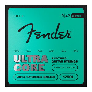 Fender �t�F���_�[ 1250L-3 Pack UltraCore 1250 Electric Guitar Strings 09-42 �G���L�M�^�[�� 3�Z�b�g�p�b�N