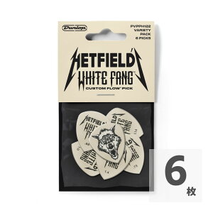 JIM DUNLOP �W���_�����b�v PVPPH122 HETFIELD�fS WHITE FANG CUSTOM FLOW PICK 6���p�b�N �M�^�[�s�b�N