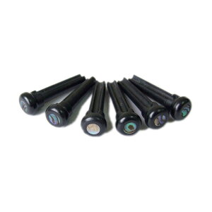 GRAPH TECH PP-2000-00 TUSQ BRIDGE PINS 4MM BLK/PAUA DOT ubWs