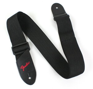 tF_[ Fender Economy Strap RED 2" Black Polyester Logo Straps M^[Xgbv