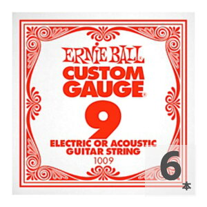 �A�[�j�[�{�[�� ERNIE BALL 1009 PLAIN STEEL �M�^�[�p�o����×6�{