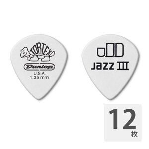 JIM DUNLOP 478R TORTEX PITCH WHITE JAZZ III SHARP 1.35×12 sbN