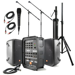 JBL PROFESSIONAL EON208P �X�s�[�J�[�X�^���h×2 �}�C�N�X�^���h×2 ARIA �_�C�i�~�b�N�}�C�N×1 HOSA �}�C�N�P�[�u��×2 �Ȉ�PA 7�_�Z�b�g