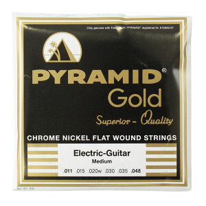 PYRAMID STRINGS EG Gold 011-048 chrome nickel flatwounds on round core �t���b�g���E���h �G���L�M�^�[��×6�Z�b�g