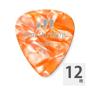 JIM DUNLOP 483 Genuine Celluloid Orange Pearloid Thin M^[sbN×12