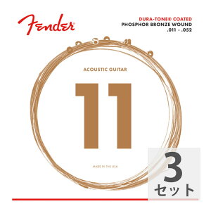 tF_[ Fender 860CL Dura-Tone Coated Phosphor Bronze 11-52 AR[XeBbNM^[×3Zbg