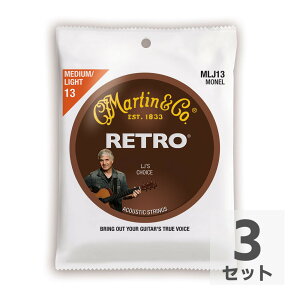 MARTIN MLJ13 Retro Acoustic Monel Nickel Medium Light LJ's Choice AR[XeBbNM^[×3Zbg