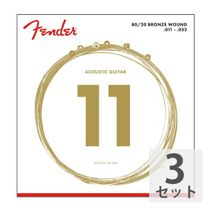 tF_[ Fender 80/20 Bronze Acoustic Strings Ball End 70CL 011-052 Gauges AR[XeBbNM^[×3Zbg