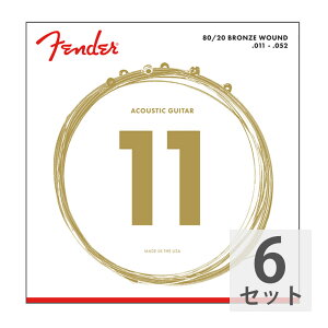 tF_[ Fender 80/20 Bronze Acoustic Strings Ball End 70CL 011-052 Gauges AR[XeBbNM^[×6Zbg