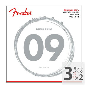 tF_[ Fender Original 150 Guitar Strings Pure Nickel Wound Ball End 150L 009-042 Gauges 3-Pack GLM^[ 3pbN×2