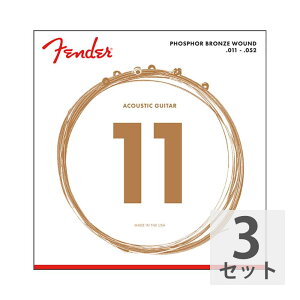 tF_[ Fender Phosphor Bronze Acoustic Guitar Strings Ball End 60CL .011-.052 Gauges AR[XeBbNM^[×3Zbg