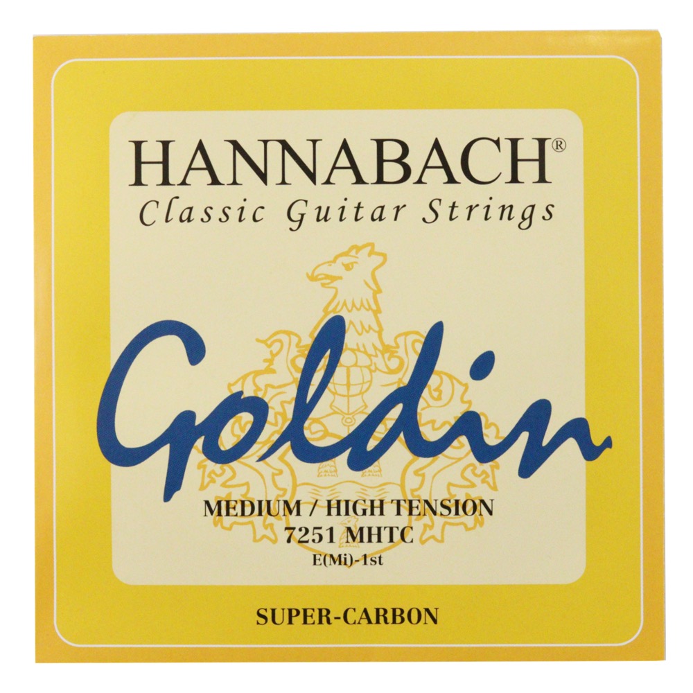 HANNABACH 7251MHT Goldin ミディアムハイテンション 1弦用 バラ弦 クラシックギター弦×3本