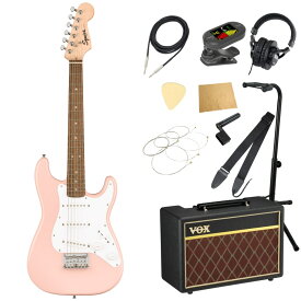 スクワイヤー/スクワイア Squier Mini Stratocaster Laurel Fingerboard Shell Pink エレキギター VOXアンプ付き 入門11点 初心者セット