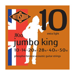 ���g�T�E���h �M�^�[�� 6�Z�b�g JK10 Jumbo King Extra Light 10-50 �A�R�[�X�e�B�b�N�M�^�[��×6�Z�b�g ROTOSOUND
