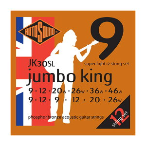 gTEh 12M^[ 2Zbg JK30SL Jumbo King Super Light 12-Strings Set 9-46 12AR[XeBbNM^[×2Zbg ROTOSOUND