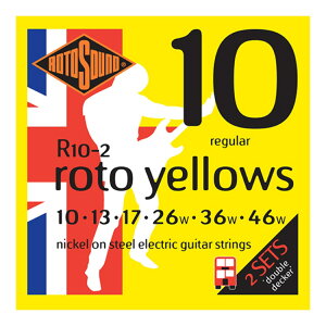 ���g�T�E���h �M�^�[�� 2�Z�b�g�p�b�N2�� R10-2 Roto Yellows 2Sets NICKEL 10-46 �G���L�M�^�[�� 2�Z�b�g����×2�� ROTOSOUND