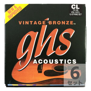 GHS VN-12CL 12-String Vintage Bronze CUSTOM LIGHT 010-046 12AR[XeBbNM^[×6Zbg