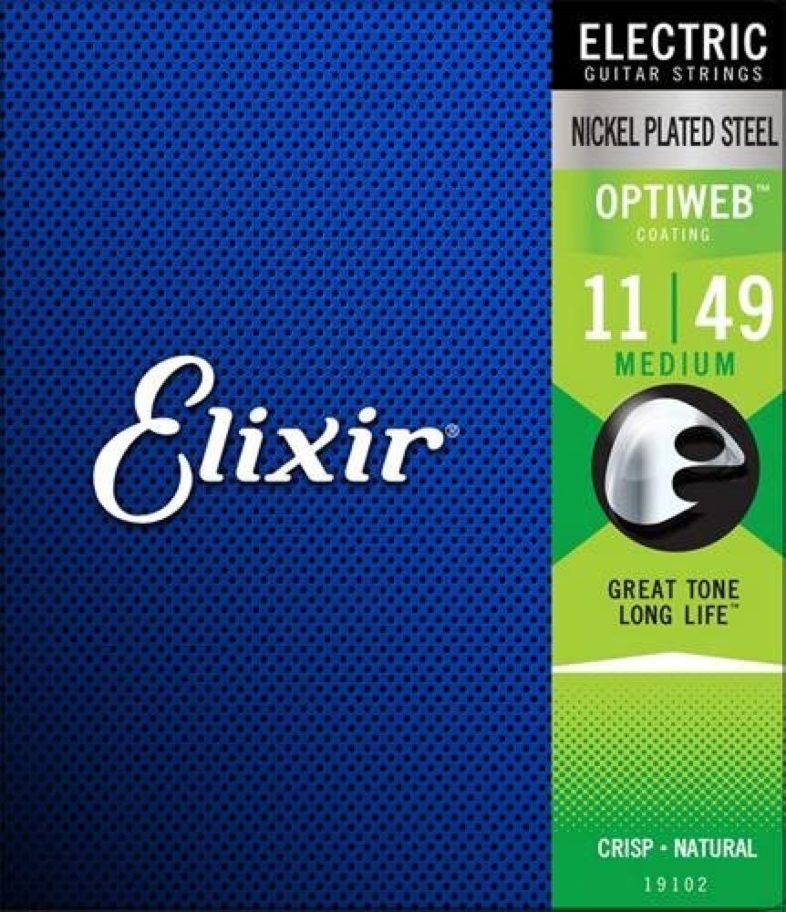 ELIXIR 19102 Optiweb Medium 11-49 エレキギター弦×3セット