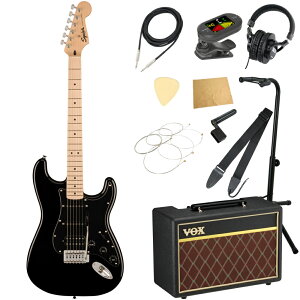 Squier XNC[ XNCA Sonic Stratocaster HSS MN BLK GLM^[ XggLX^[ VOXAvt 11_ S҃Zbg