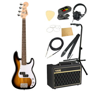Squier �X�N���C�A �X�N���C���[ Mini Precision Bass LRL 2-Color Sunburst �G���L�x�[�X VOX�A���v�t�� ����10�_ ���S�҃Z�b�g