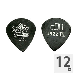 W_bv M^[sbN 12 482 Tortex Pitch Black Jazz III 0.88mm JIM DUNLOP