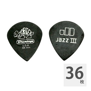 W_bv M^[sbN 36 JIM DUNLOP 482 Tortex Pitch Black Jazz III 0.88mm