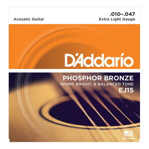 __I D'Addario EJ15 Phosphor Bronze Extra Light AR[XeBbNM^[×10Zbg