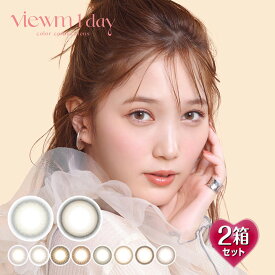 【10枚入×2箱】ビュームワンデー 14.2mm（カラコン 度あり 度なし 度入り カラーコンタクト サークルレンズ Viewm 1day 1日使い捨て 本田翼 ナチュラル 自然 ブラウン 茶色）