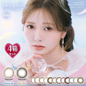 【10枚入×4箱】【プラス2箱プレゼントで計6箱】フェリアモ ワンデー 14.2mm/14.5mm（カラコン 度あり 度なし カラーコンタクト 度入り サークルレンズ 1日使い捨て お試し PIA Feliamo 1day ナチュラル 自然 ブラウン 茶色 ベージュ グリーン 緑）