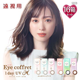 【遠視用】【10枚入×16箱】アイコフレ ワンデーUV M 14.0mm（160枚 Eye coffret 1day UVM 1日使い捨て 老眼 カラーコンタクト サークルレンズ カラコン 度入り 度あり 福原遥 ベース ナチュラル リッチ シアー スウィーティ ブラック 黒 ブラウン 茶 グレー メイク）