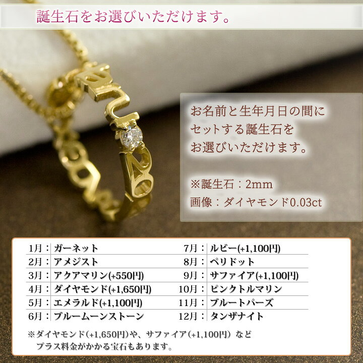 楽天市場 出産祝いに 赤ちゃんのお名前と生年月日と体重で作るメモリアルなベビーリング ネックレス ペンダント 選べる誕生石 オーダーメイド プラチナ Pt900 K18 18金 K10 Wg Pg Yg 出産記念 初孫誕生祝い 名前入り 男の子 女の子 製造オーダー品 約30日間納期