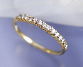 4月誕生石 ダイヤモンド 0.2ct Iライン リング（指輪） K18イエローゴールド（K18YG） 送料無料 国産 日本製/製造オーダー品　約30日間納期