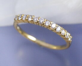 4月誕生石 ダイヤモンド 0.3ct Iライン リング（指輪） K18イエローゴールド（K18YG） 送料無料 国産 日本製/製造オーダー品　約30日間納期