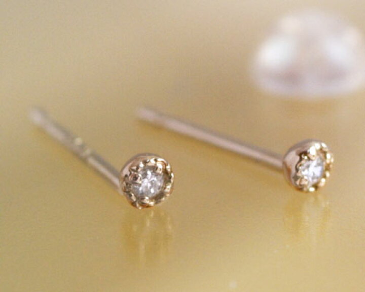 楽天市場】4月誕生石 ダイヤモンド0.01ct スタッド ピアス K18ピンク 