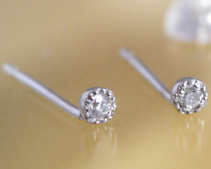 楽天市場】4月誕生石 ダイヤモンド0.04ct スタッド ピアス K10ホワイト 