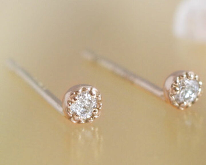 楽天市場】4月誕生石 ダイヤモンド0.04ct スタッド ピアス【K10/K18 