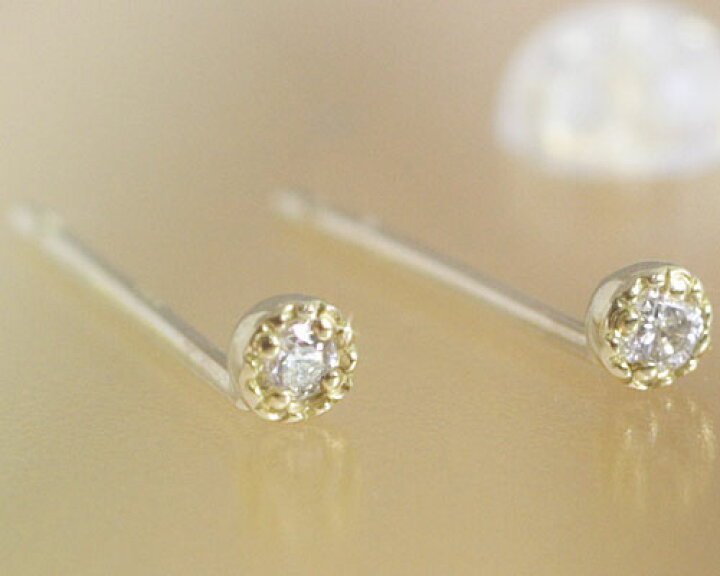 楽天市場】4月誕生石 ダイヤモンド0.04ct スタッド ピアス【K18 