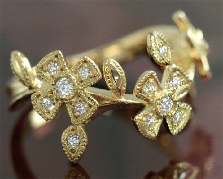 楽天市場】ピンキーリング 18k 4月誕生石 ダイヤモンド 0.15ct リング 