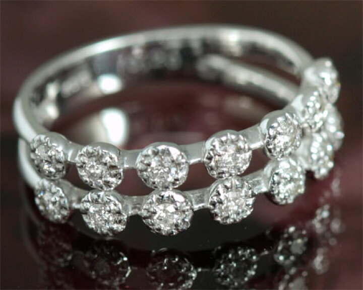 楽天市場】ピンキーリング 18k 4月誕生石 ダイヤモンド 0.20ct  